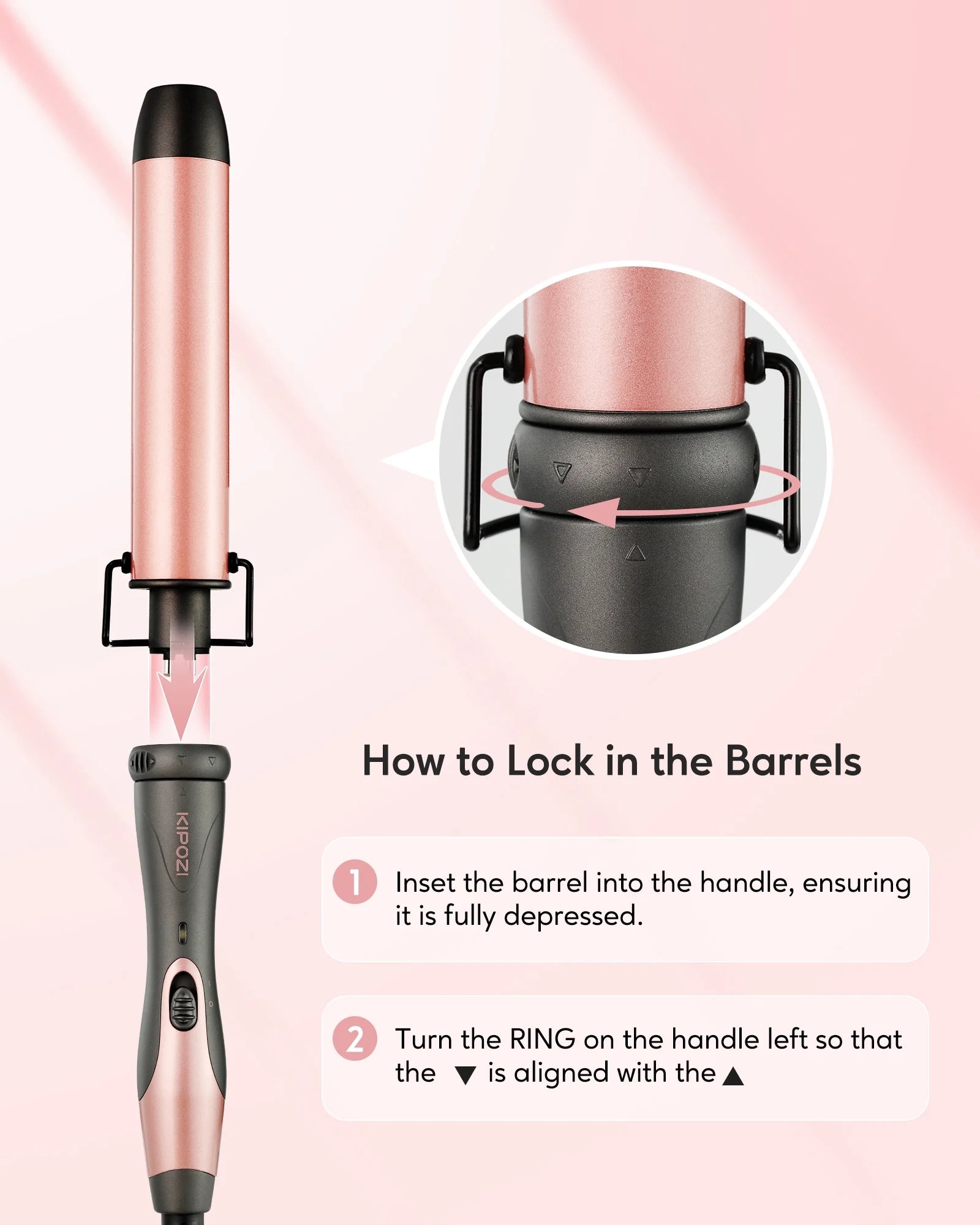 Kipozi™ 5-in-1 CurlCraft Pro Set – Instant Heat Ceramic Styling Kit