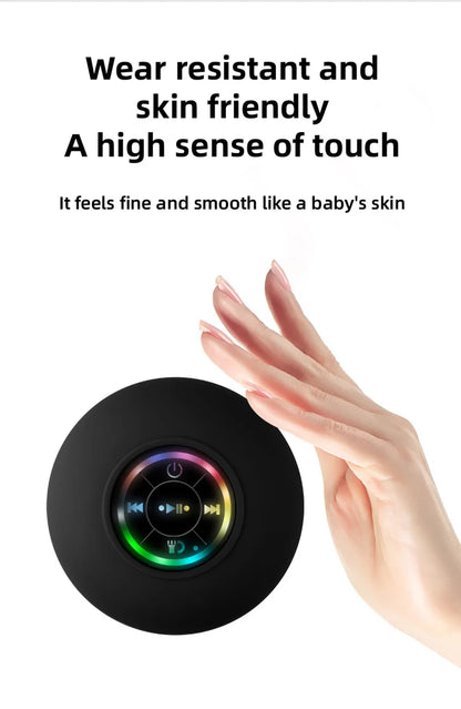Premium and Durable Waterproof Bluetooth Shower Speaker with LED Lights & Suction Cup – 360° Sound & Hands-Free Calling