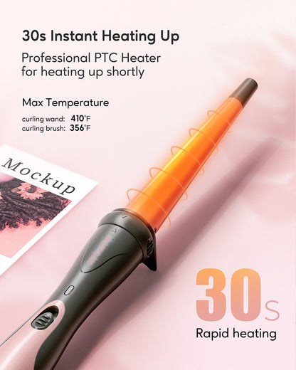 Kipozi™ 5-in-1 CurlCraft Pro Set – Instant Heat Ceramic Styling Kit
